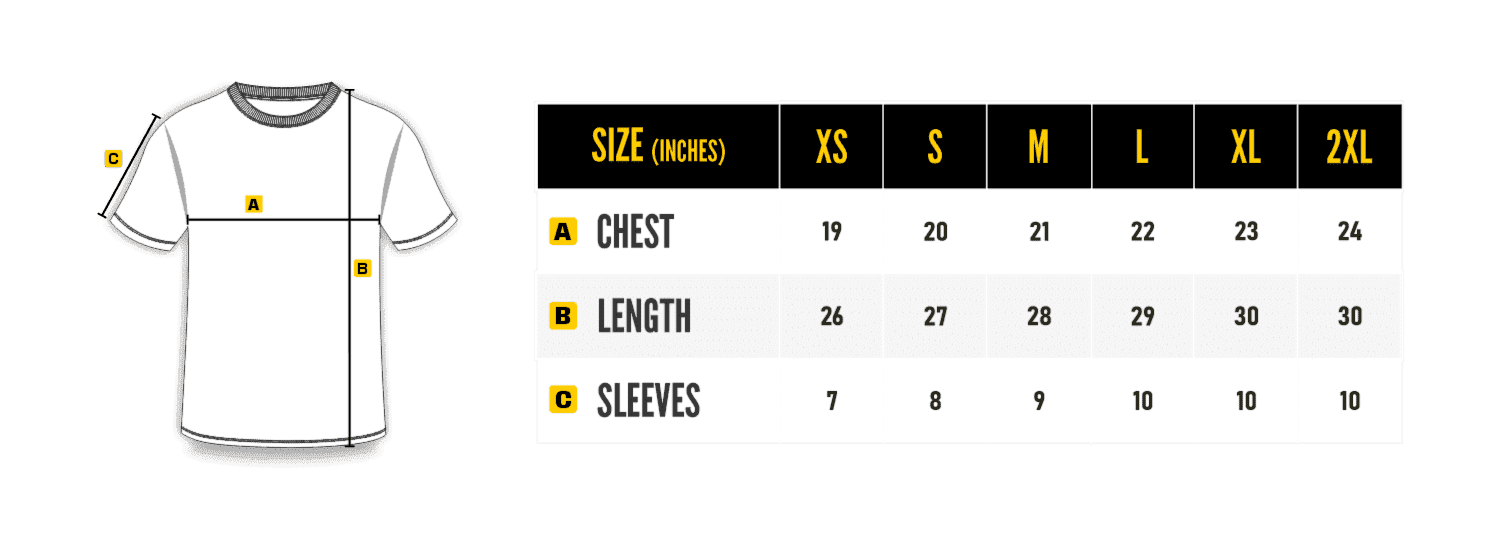 T Shirt Size Chart